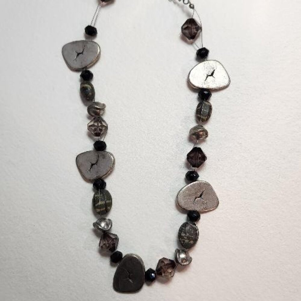 Chico's Boho Statement Necklace Featuring Mixed M… - image 3